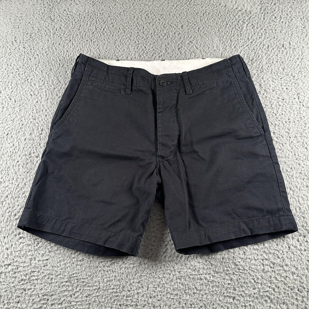 Buck Mason Officer Chino Shorts Mens 30 Black Cotton Twill 6" Inseam Regular Fit